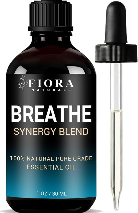 Breathe Essential Oil for Diffuser - Essential Oil Blend with Eucalyptus Peppermint Tea Tree and Peppermint, Breathe Easy Essential Oil for Humidifier, Rub, and Aromatherapy