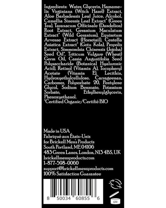 Brickell Men's Retinol Skin Care Serum Treatment For Firming Face Lines & Eye Wrinkles, Deep Hydrating Facial Skincare Serum For Anti-Aging, Fragrance Free, 1 Ounce