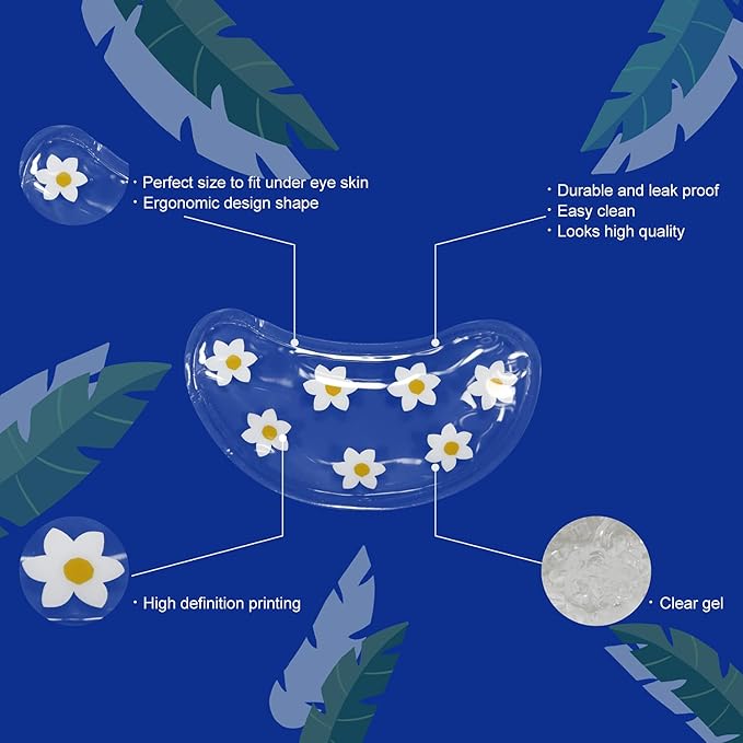 Gel Ice Pack Reusable Cooling Under Eye Pads and Patches, Hot Cold Treatment Pack for Redness,Pain Relief and Eye Relax