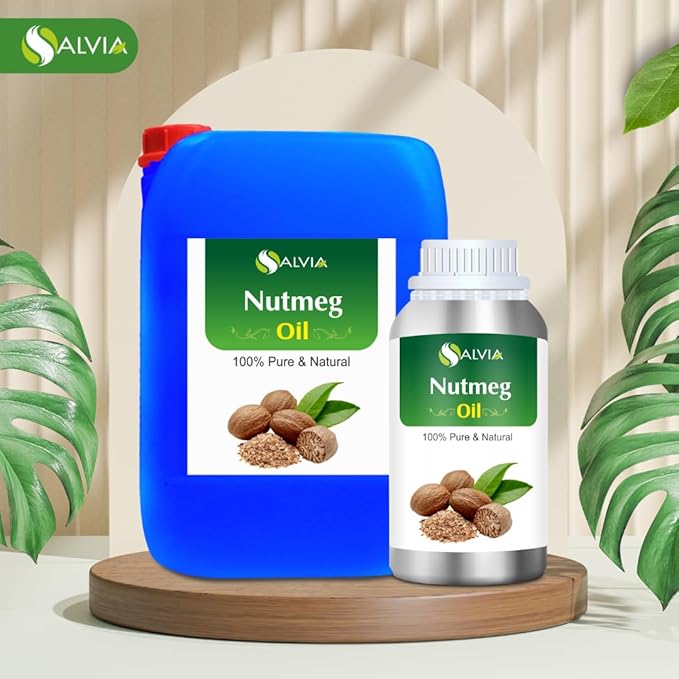 Salvia Nutmeg (Myristica Fragrans) Essential Oil 100% Pure & Natural Undiluted Uncut Oil | Use for Aromatherapy (500ml)