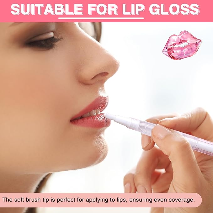 Cuticle Oil Pen 50Pcs 5ml Empty Nail Oil Pen Transparent Twist Pens with Brush Tip for Nail Oil, Eyelash Growth Liquid Tube, Cosmetic Lip Gloss Container Applicators + 72pcs Label