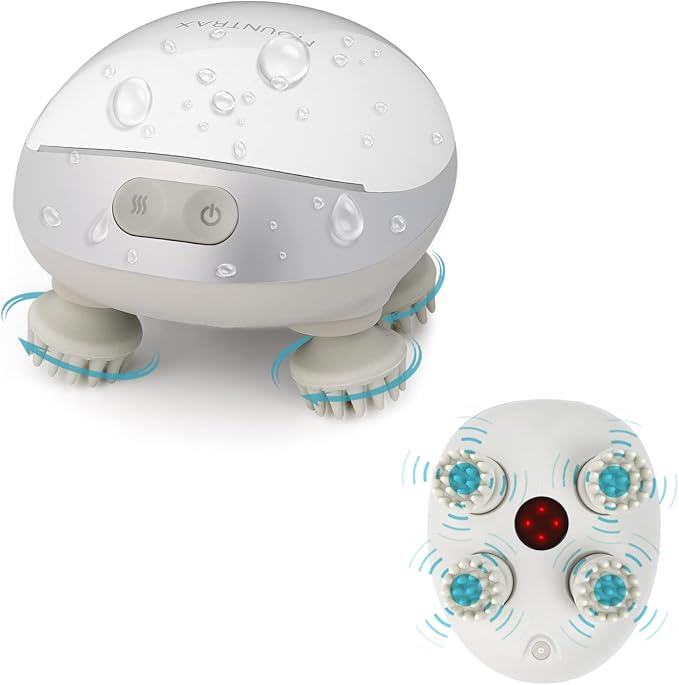 MOUNTRAX 5 in 1 Electric Scalp Massager, Portable Heated Head Hair Massager with 88 Kneading Nodes, 2 Massage Styles, 3 Speed Modes for Hair Growth, Stress Relief and Deep Clean, Gifts for Women Men