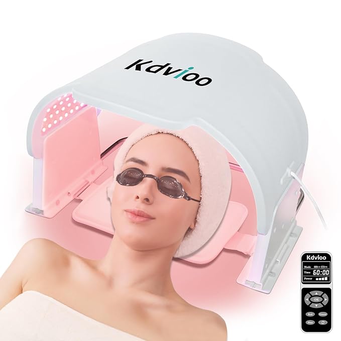 Red Light Therapy for Face & Neck - 7 Color Near Infrared Led Facial Mask Device for Back & Body, Professional Colorful Redlight Phototherapy Beauty Silicone Facemask Machine for Home,GYM