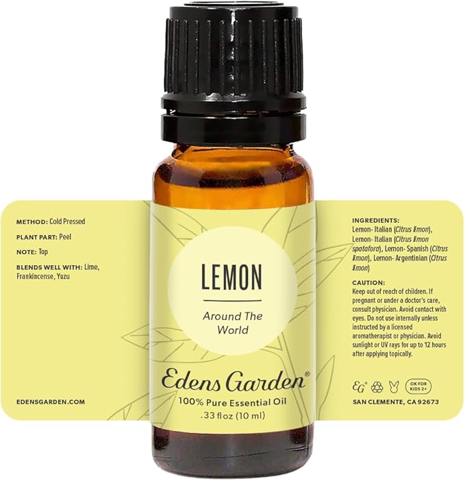 Edens Garden Lemon Around The World Essential Oil- 100% Pure Premium Grade, Undiluted, Natural, Therapeutic, Aromatherapy, The Best for Diffuser, Candle, Laundry, Humidifiers 10 ml (.33 fl oz)