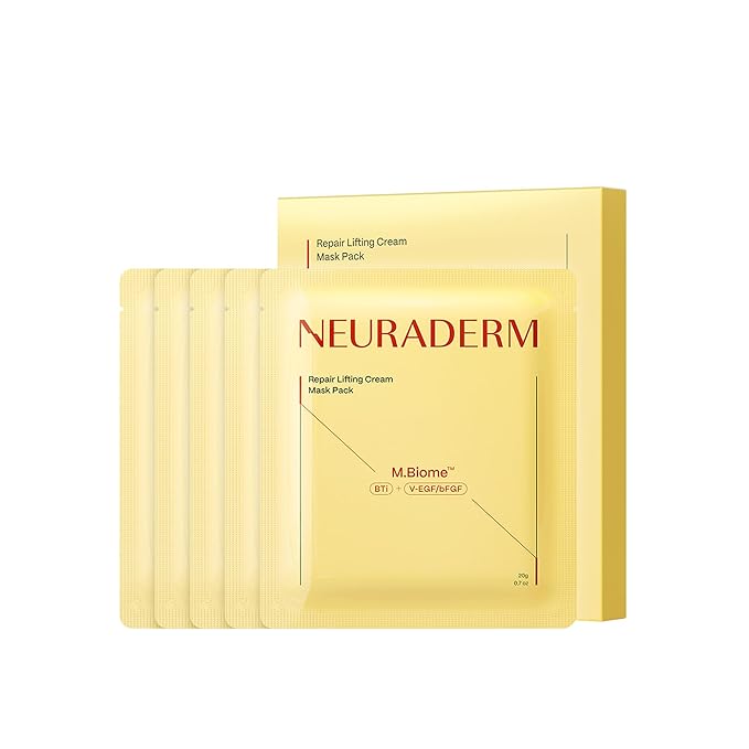 Repair Lifting Facial Sheet Mask, Rejuvenating Glowing Serum Moisturizing Skincare (Pack of 5)