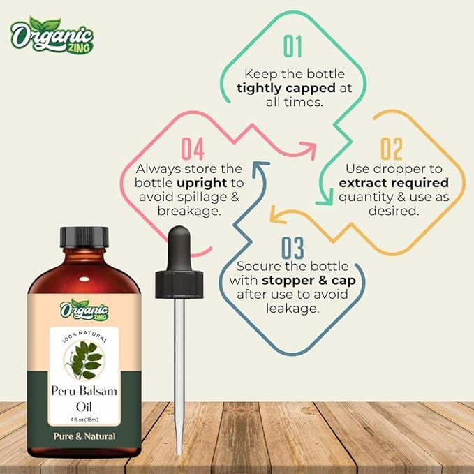 Peru Balsam (Myroxylon Balsamum) Oil | Pure & Natural Essential Oil for Aroma, Diffuser, Haircare & Skincare - 118ml/3.99fl oz