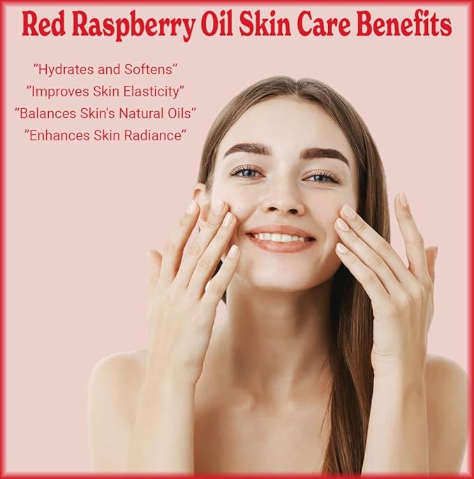 Natural Born Oils Red Raspberry Seed Oil, 4oz, Organic, Cold-Pressed, Packed with Antioxidants, Great for Skin Hydration, Hair Vitality