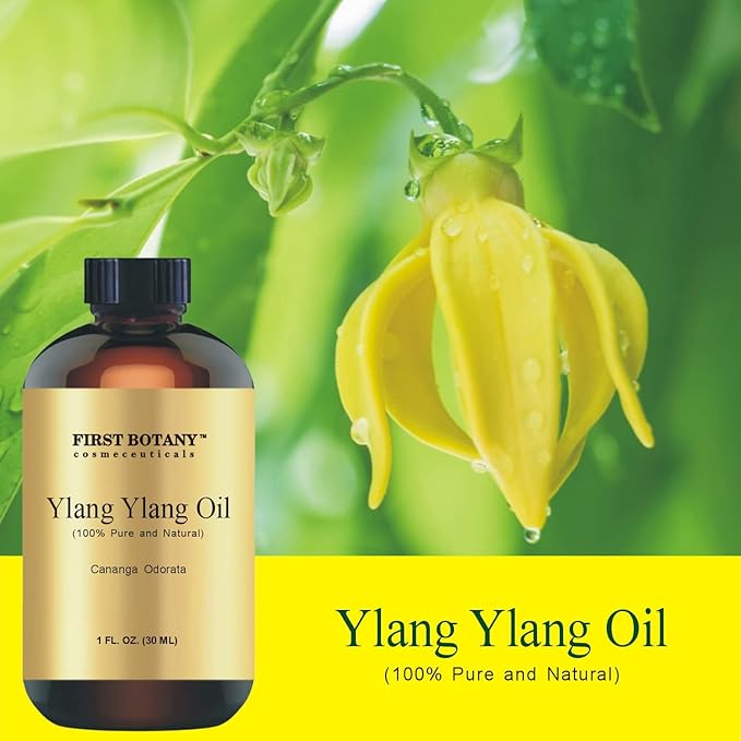 First Botany, 100% Pure Ylang Ylang Oil - Premium Ylang-Ylang Essential Oil for Aromatherapy, Massage, Topical & Household Uses - 1 fl oz (Ylang Ylang)