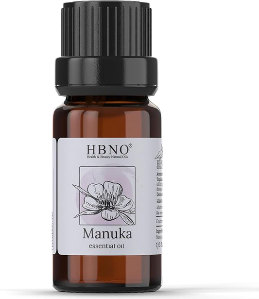 HBNO Manuka Essential Oil - 1/3 oz (10 ml) Travel Size - Natural Oil - Perfect for Cleaning, Aromatherapy, DIY, Soap and Diffuser