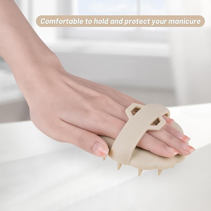 Scalp Massager Hair Growth, Scalp Scrubber Wiht Silicone Bristles, Head Massager Scalp, Wet Dry Hair Care Scalp Scrub for Women Man (White)