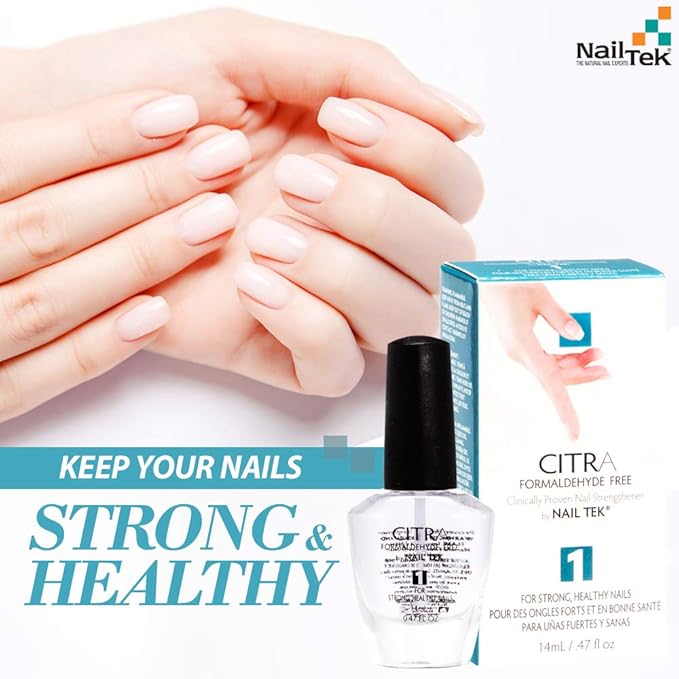 Nail Tek CITRA1 Nail Strengthener, Ideal for Strong, Healthy Nails, Daily Nail Treatment, 0.47 fl oz, 1-Pack