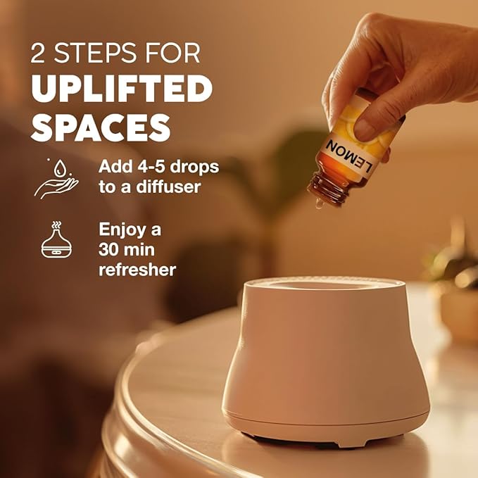 Kukka Lemon Essential Oil for Skin, Diffuser & DIY - 0.34 Fl Oz - 100% Pure Natural, Fresh Lemon Scent, for Cleaningï¼ŒAromatherapy,Candles,Soap Making Scent DIY