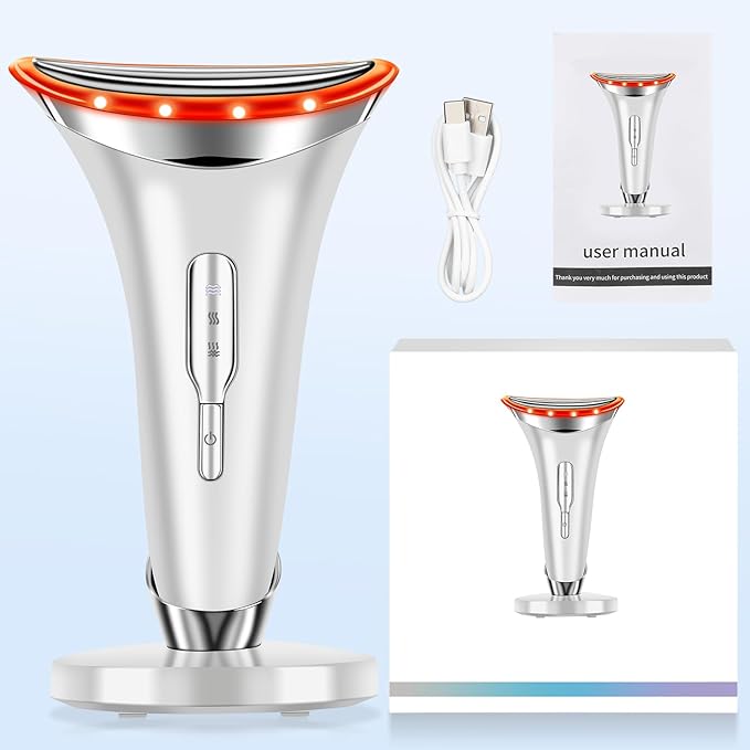 7-in-1 Face and Neck Care, Multi-Function Facial and Neck Skin Care for Home Use, 7 Color, White