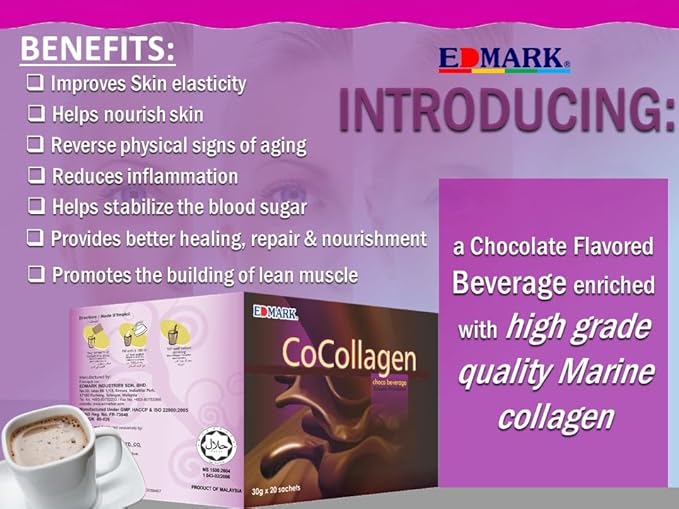 EDMARK COCOLLAGEN Natural Ingredients High Grade Quality Collagen Supplement, Light Brown
