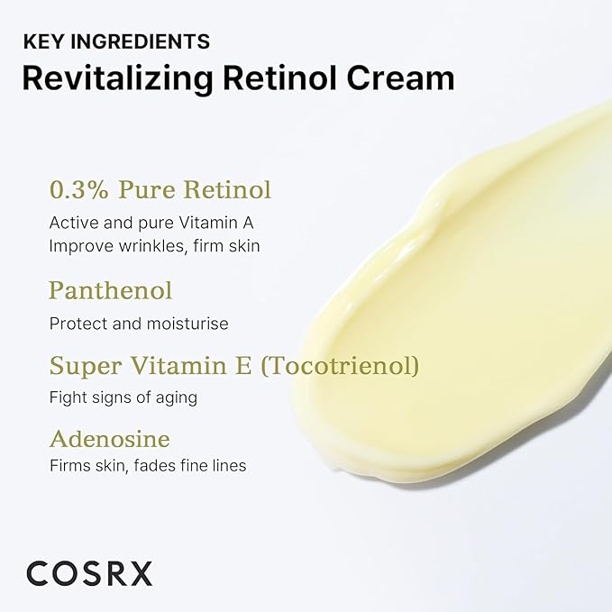 COSRX Retinol 0.3% Cream, 0.67 Oz, Anti-aging Eye & Neck Cream with Retinoid Treatment to Firm Skin, Reduce Wrinkles, Fine Lines, Signs of Aging, Gentle Daily Korean Skin Care