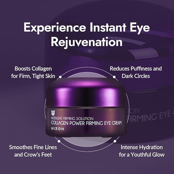 MIZON Collagen Power Firming Eye Cream, Collagen, Anti-wrinkle, elastin booster, Moisturizing, skin elasticity with Hyaluronic Acid. (25ml, 0.84 FL oz)