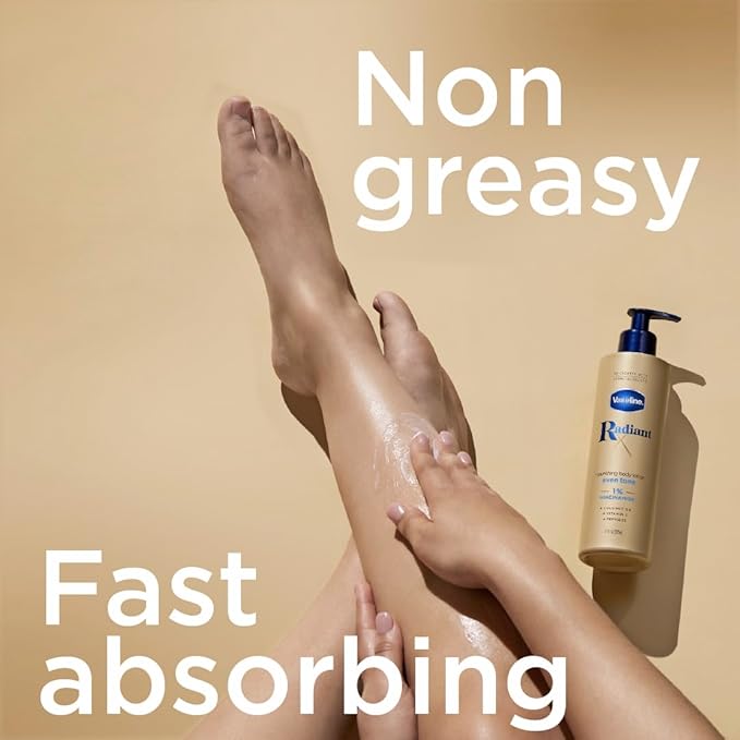 Vaseline Radiant X Even Tone Nourishing Body Lotion With 1% Niacinamide, Coconut Oil, Vitamin C, & Peptides 11 oz