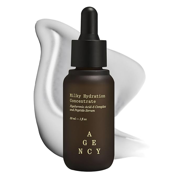 Milky Hydration Concentrate, Anti-Aging Hydrating Face Serum, Hyaluronic Acid-5 Complex and Peptides, Visibly Plumps and Smooths Skin, Agency by Curology, 1 fl oz