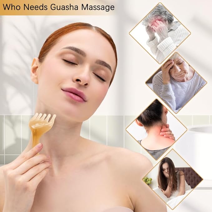 Head Massager Scalp Massage Tool - Resin Back Scratcher for Men Women - Manual Lymphatic Drainage Massager for Foot Neck Back Leg Hand - Hair Scalp Massager Gua Sha Comb for Soothing Head Massage 2PC