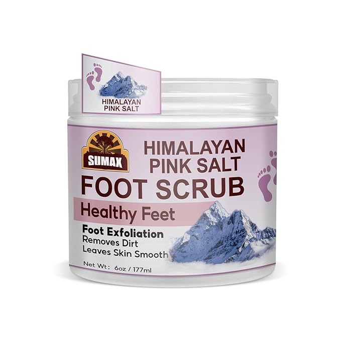 Foot Scrub, Natural For All Body Exfoliation, Dead Skin Remover, Moisturize And Nourish Your Dry Rough Feet, Make Your Feet Smooth And Soft (6 oz, Himalayan Sea Salt)