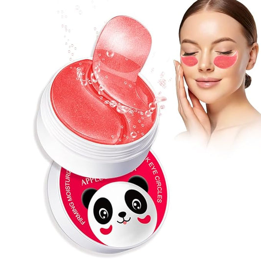 AMY'S DIARY 24K Gold Eye Mask Under Eye Patches (30 Pairs)- Puffy Eyes & Dark Circles Treatments,Reduce Under Eye Bags and Smooth Wrinkles,Eye Skin Care Pads With Collagen (Apple)