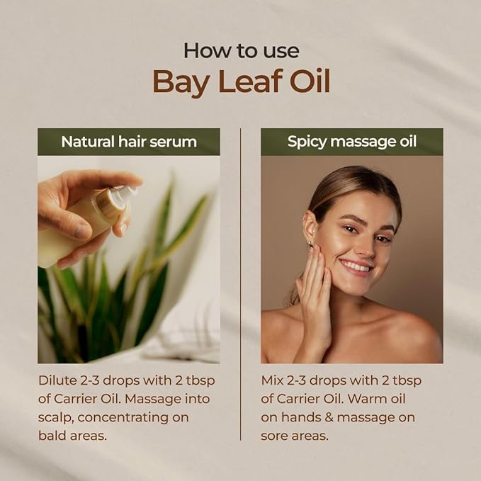 Gya Labs Bay Leaf Essential Oil for Diffuser - 0.34 Fl Oz - 100% Natura Bay Laurel Oil for Hair, Candle Making - Spicy, Herbaceous Scent