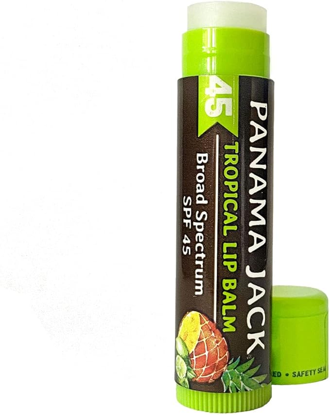 Panama Jack Sunscreen Lip Balm - SPF 45, Flavor Pack, Broad Spectrum UVA-UVB Sunscreen Protection, Prevents & Soothes Dry, Chapped Lips (Mango/Tropical)