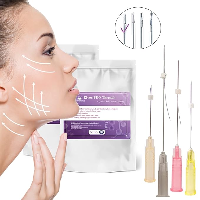 elves Pdo Threads for Face Lift & Whole Body Lifting, Pdo Mono Threads 26G90mm 20Pcs