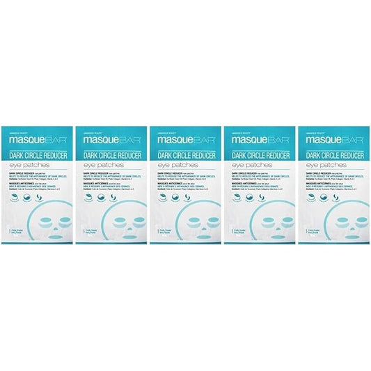 masque BAR Eye Mask Patches Dark Circle Reducer (5 Pairs) — Korean Under Eye Skin Care Treatment — Diminishes the Appearance of Under Eye Dark Circles & Prevents Premature Signs of Aging — Moisturizes