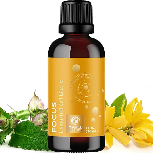 Focus Essential Oil Blend for Diffusers - Citrus and Mint Essential Oils Blend for Energy Focus and Attention Support - Essential Oil for Focus with Aromatherapy Oils for Diffusers and Humidifiers