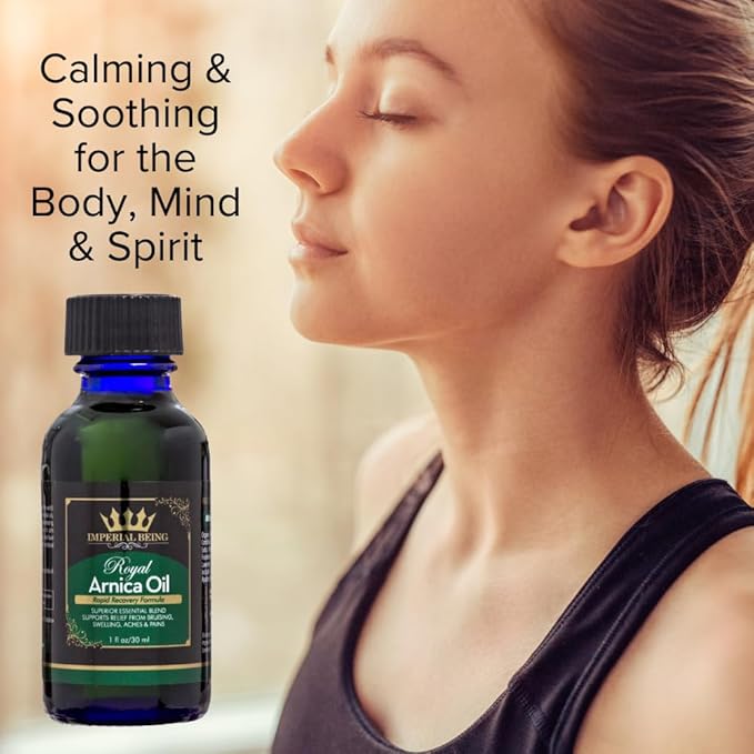 Royal Arnica Oil – Organic Herbal Blend for Muscle Recovery, Bruise Support, Joint Flexibility, Skin Vitality – Longer Lasting Than Arnica Cream or Gel – Infused with Essential Oils (4oz)