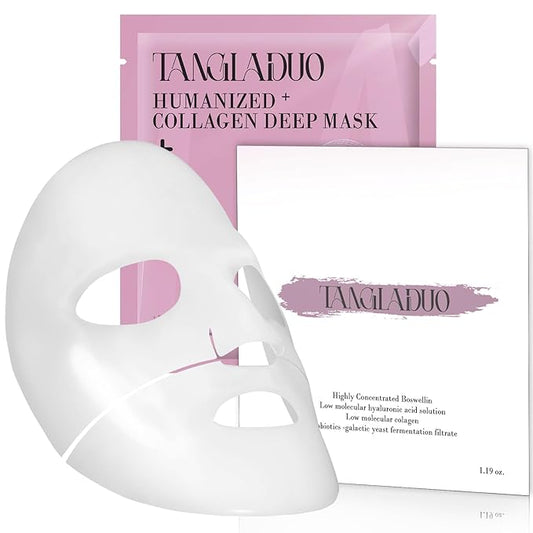 Humanized Collagen Real Deep Overnight Mask,Hydrating Firming,Anti-ageing Hydrogel Mask,for All Skin Types,Elasticity Improvement,Pore Minimizing,Minimize Wrinkles,1Pcs,Gray