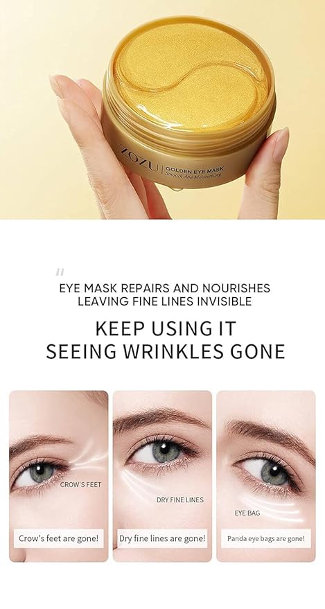 Green Cosmos. 24k Under Eye Patches - 30 Pairs - Under Eye Mask for Eye Care,Hydrating Moisturizing Eye Mask Patch Under Eye Patches for Dark Circles and Puffiness (24K Gold)