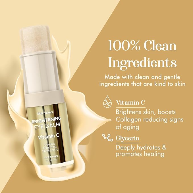 Vitamin C Eye Balm – Dermatologist-Tested, Anti-Aging, Korean Skin Care – Reduces Dark Circles, Puffiness & Fine Lines – Hydrating – Vegan, Clean Beauty, Cruelty-Free – 0.52 FL. Oz