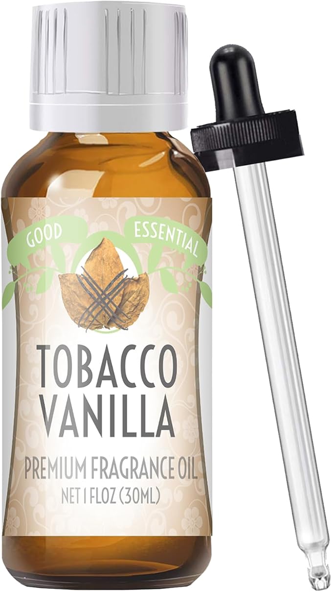 Good Essential Professional Tobacco Vanilla Fragrance Oil - 1 fl oz (30ml), for Diffusers, Candles, Soap, Lotion & Perfume Making