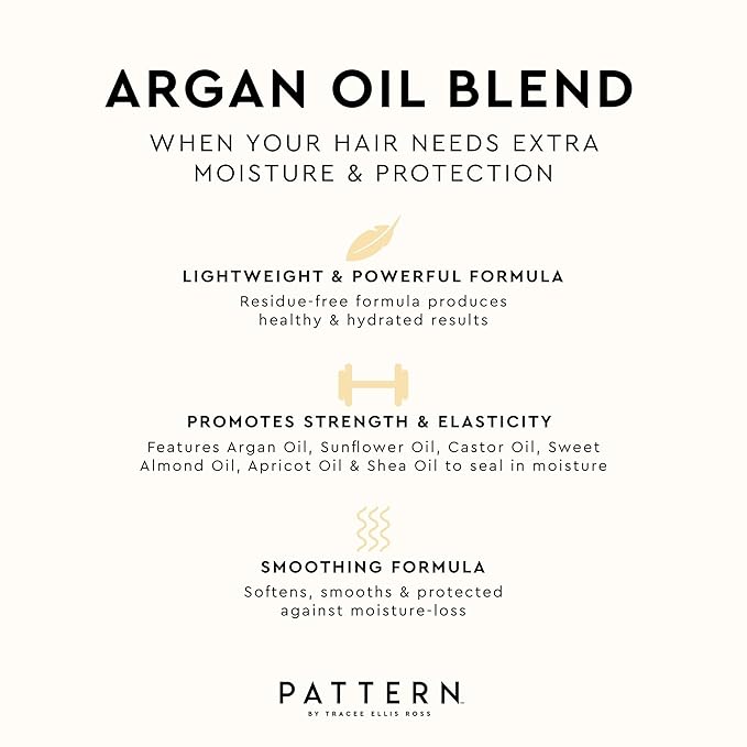 PATTERN Beauty by Tracee Ellis Ross Argan Oil Hair Serum, 3.9 Fl Oz, Rich Moisture and Shine Boost for Curlies, Coilies and Tight-Textured Hair, 3a-4c