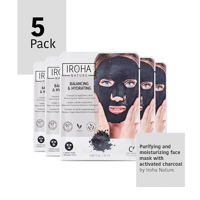 Pimple Patches (90 patches) + Facial Charcoal Masks (5 Masks) - Salicylic Acid Pimple Buttons & Face Mask for Skin Care with Activated Charcoal, for acne-prone skin, Vegan - Total Bundle 10 pieces