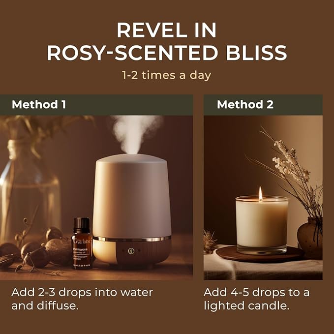 Gya Labs Palmarosa Essential Oil for Diffuser - 0.34 Fl Oz - 100% Pure Natural Palmarosa Oil for Skin, Aromatherapy, Massage, Candles Making - Sweet & Floral Scent