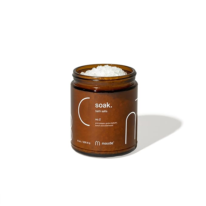 Maude Soak No. 2 - Nourishing Bath Salts - Self Care Gifts for Women + Men - Magnesium Soak with Dead Sea Salt + Potassium Chloride to Soften Skin - Vegan-Friendly + Paraben-Free (8 oz)
