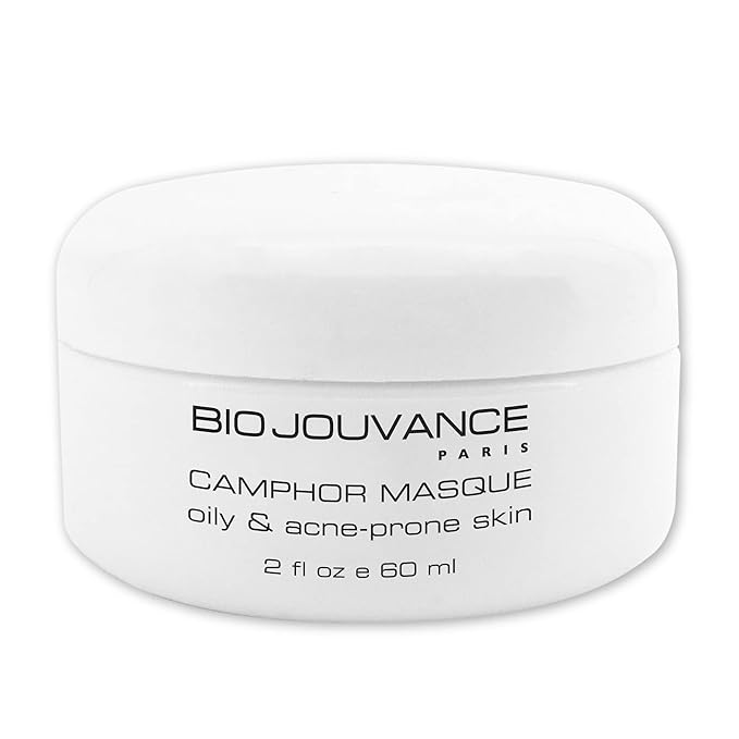 Camphor Mask 2oz / 60ml - For Normal/Oily/Acne-Prone Skin | Eliminate Acne Breakouts | Minimizes Large Pores | Weekly Facial Skin Care Treatment Regimen | Made in France