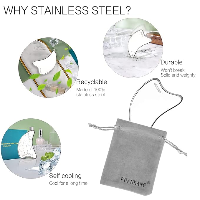 Gua Sha Physical Therapy Tools, Stainless Steel Scraping Massage Tool for Body Stainless Steel myofascial Release Tool