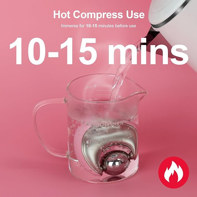 Ice Globes for Face, Anti-Puff Eye Roller, Dark Circles Under Eye Roller for Eyes and Neck, Durable Cryo Sticks for Face, Skin Care MassageTool for Daily Beauty Pink