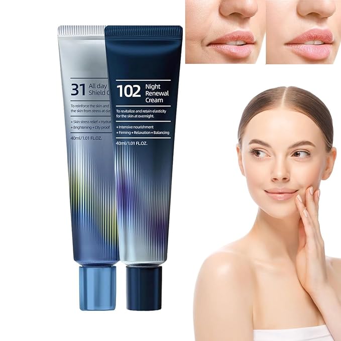 FAGOBYX 31 All-Day Shield Cream & 102 Night Renewal Cream,All-day & Night 2 Pcs Cream For Face,Intensive Skin Care,Centella Asiatica And Niacinamide,All Skin Types