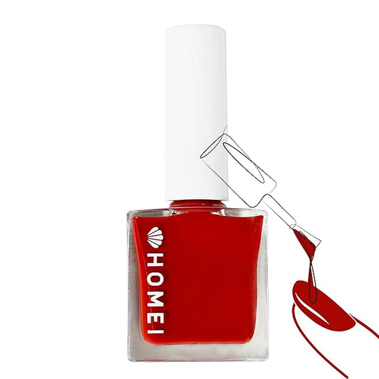 Nail Strengthener from Japan, Nail Hardener with Aloe Vera, Tea Tree Oil& Keratin for Healthy 5-in-1 Nail Solution Including Base Coat, Nail Color, Hardener, Top Coat& Nail Care, Classic Red