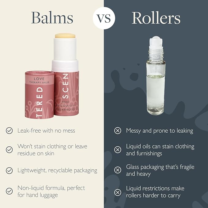 Scentered Aromatherapy Balm Stick - Love - Rose Essential Oils Rub On for Emotional Regulation & Balance - 100% Natural: Rose, Cedarwood, Ylang Ylang - Self Care Gifts for Women