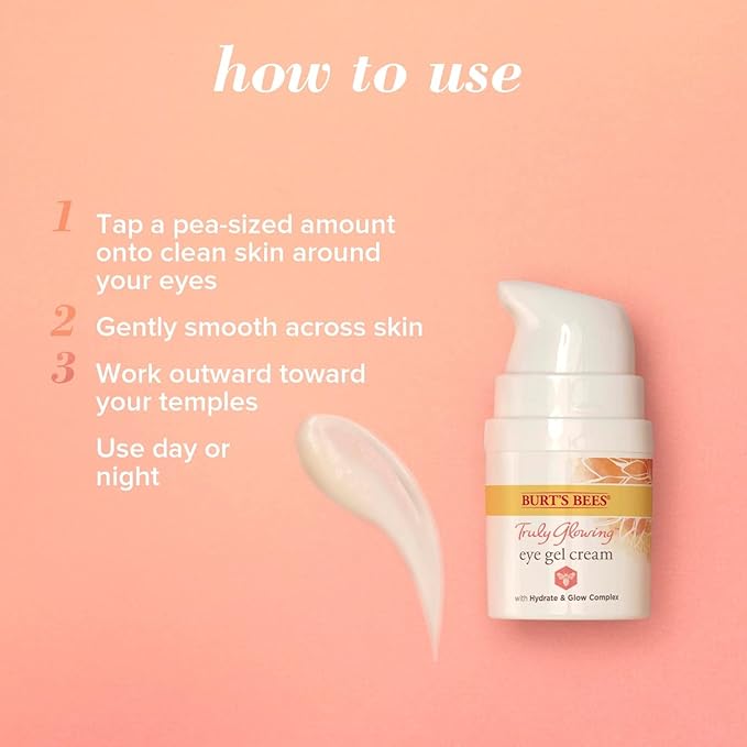 Burt's Bees Truly Glowing Eye Gel Cream Unisex 0.5 oz, White