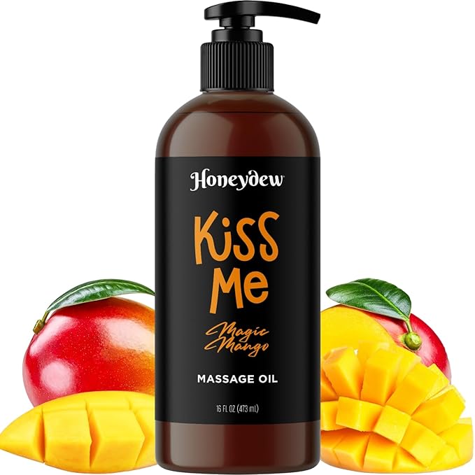 Mango Sensual Massage Oil for Couples - Alluring Tropical Full Body Massage Oil for Date Night and Nourishing Body Moisturizer with Sweet Almond - Vegan Non Staining Non Greasy Smooth Gliding Formula