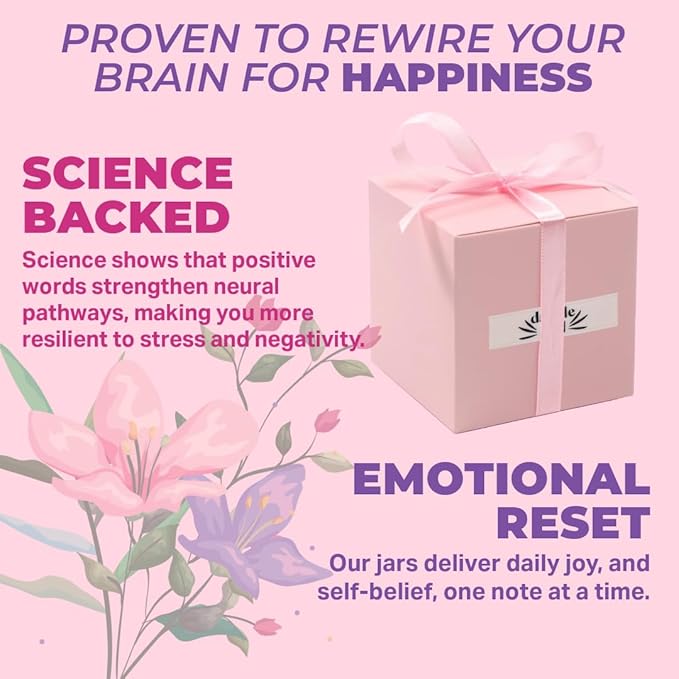 Happy Jar Uplifting Quotes Happiness Messages Motivational Uplifting Gifts with Gift Box (Classic)