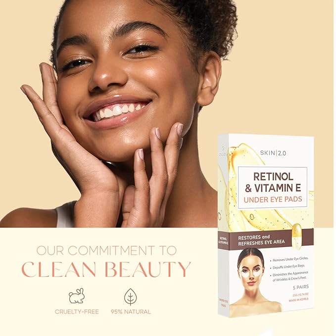 Retinol and Vitamin E Beauty Value Set - Serum, Moisturizer, Under Eye Pads & Face Sheet Masks