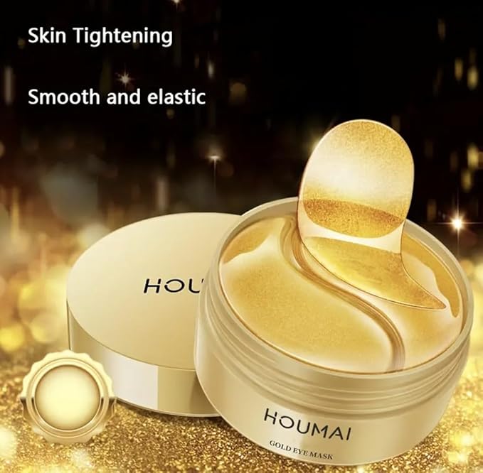 24k Gold Under Eye Gel Patches (60 pairs) Puffy Eyes, Wrinkles, Reduce Dark Circles